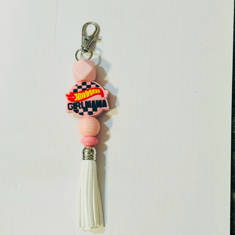 Girl Mama Pink Keychain
